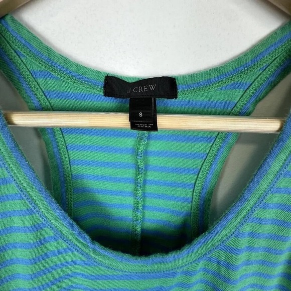 J. Crew Blue + Green Striped Racerback t-shirt dress SIZE S - Picture 5 of 8